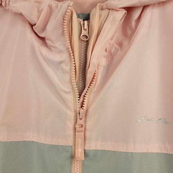 Eddie Bauer Kids Hooded Jacket Large Two-Tone Pink Windbreaker Water-Resistant - Picture 4 of 12